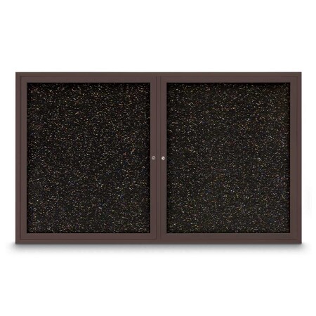 United Visual Products Sliding Door Indoor Enclosed Corkboard, 7 UV9027ACSH-SATIN-AMETHY